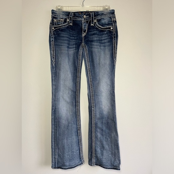 Rock Revival. Donna Bootcut Medium Distressed Wash Denim Jean. Size 26. - Picture 2 of 12